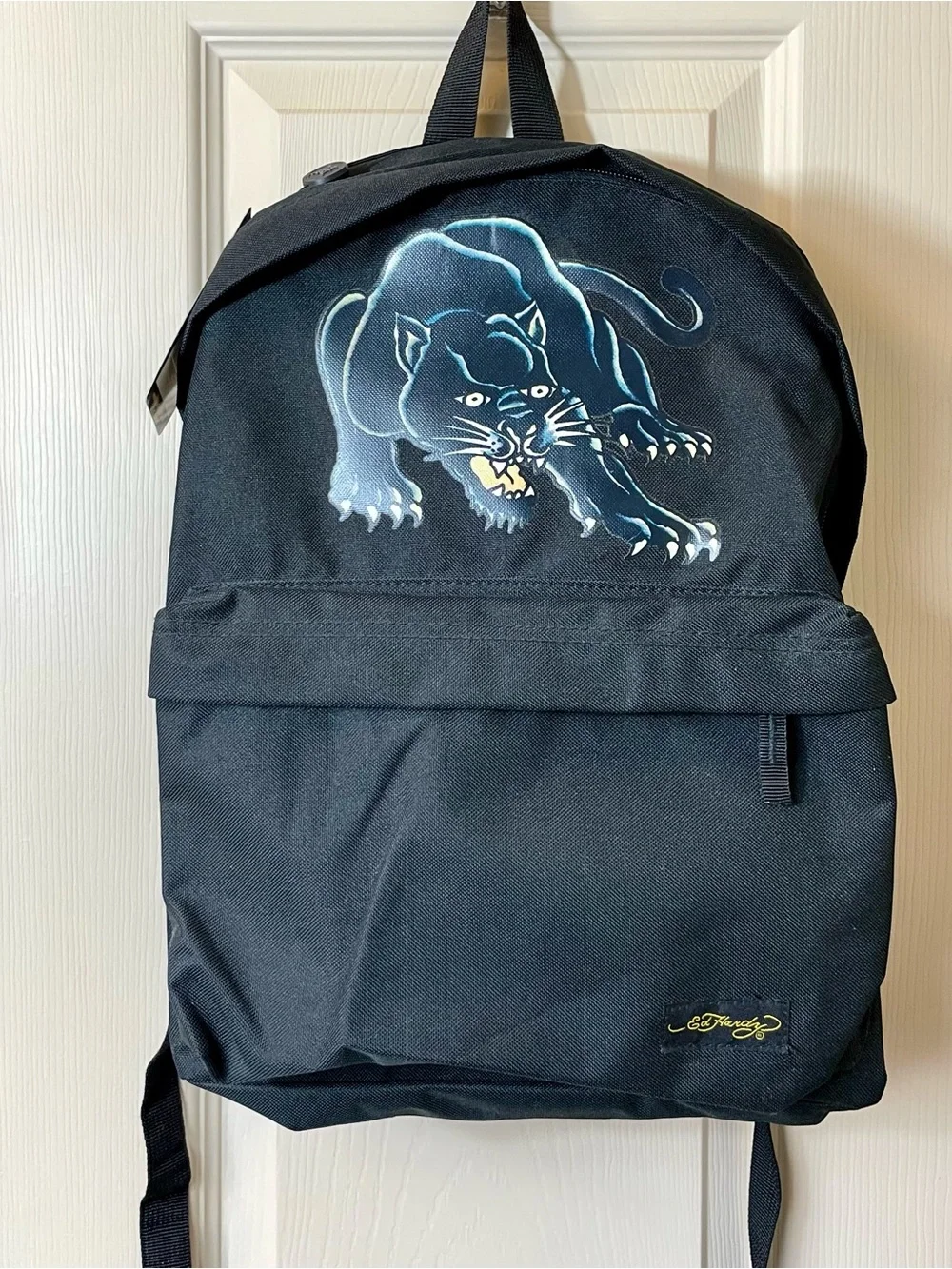 New Ed Hardy Panther Shane Kids Backpack Black  Nylon Y2K Tattoo Art